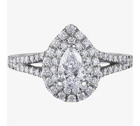 Platinum 1.10ct Pear Diamond Cluster Ring 31068WG/105-18 M