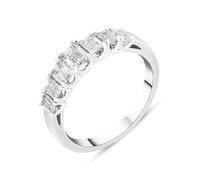 Platinum 1.16ct Diamond Emerald Cut Graduated Half Eternity Ring D - P FEU-2652/P