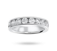 Platinum 1.50 Carat Brilliant Cut Half Eternity Ring - Ring Size M