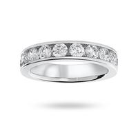 Platinum 1.50 Carat Brilliant Cut Half Eternity Ring - Ring Size N