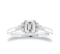 Platinum 1.55cttw GIA Emerald Cut Diamond Engagement Ring - Ring Size M