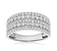 Platinum 1ct Diamond Five Row Ring