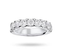 Platinum 2.10cttw Round Brilliant Cut Diamond Claw Set Half Eternity Ring - Ring Size N