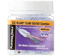 Platinum 202016J EZ-RJ45 Cat 6 Connector and Strain Relief Combo Kit, 50-Pieces