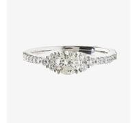 Platinum 4 Claw 7 Stone Cluster Diamond Shoulders Ring DSR39(0.30ct PLUS)-G/VS2/0.55ct