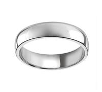 Platinum 5mm Standard Court Wedding Ring - Ring Size G