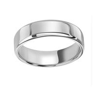 Platinum 6mm Standard Modern Court Court Wedding Ring - Ring Size G