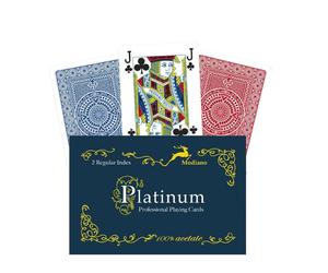 Platinum Acetate Quality Playing Cards Deck Modiano Regular Index Blue Red