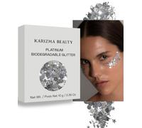Platinum Biodegradable Chunky Glitter // Karizma Beauty Silver Face Glitter Bio Glitter Eco Glitter Festival 8g