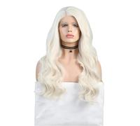 Platinum Blonde Color Lace Front Wig Natural Wave Synthetic Hair Daily Use Lace Wigs Cosplay Party Wear Synthetic Wig(20inches)