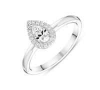 Platinum Brilliant Cut 0.39ct Diamond Pear Ring - O