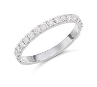 Platinum Claw-Set Diamond Half Eternity Ring - 1/2ct - AGI Cert - D08161-L