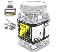 Platinum Connect Cat6 passthrough rj45 connectors, 100 PCS Jar, Gold Plated 3 Micron 3u for HIGH Speed Data Transmission (CAT6/100 PCS)