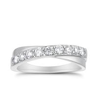 Platinum Crossover Eternity 0.50ct Diamond Ring