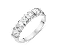 Platinum Diamond Five Stone Bar Set Half Eternity Ring FEU-2564