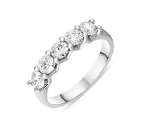 Platinum Diamond Five Stone Half Eternity Ring FEU-2421
