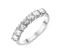 Platinum Diamond Seven Stone Bar Set Half Eternity Ring FEU-2400