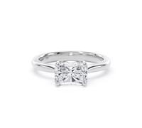 Platinum East-West 1.50cttw Radiant Cut Lab Grown Diamond Solitaire Engagement Ring - Ring Size T