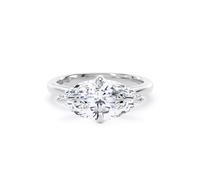 Platinum East-West 3.00cttw Marquise Cut Lab Grown Diamond Solitaire Engagement Ring - Ring Size T.5