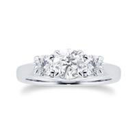 Platinum Ena Harkness 1.20cttw Three Stone Diamond Ring - Ring Size N