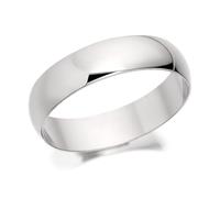 Platinum Heavyweight D Shaped Wedding Ring - 5mm - R46121-S