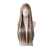 Platinum Highlight Wig 13x4 Lace Front Wigs Synthetic High Temperature Fibers Soft Glueless Parties(24inches)