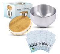 Platinum Nuru Massage Gel Powder and Bowl Set | 10 x Massage Powder 5g Sachet | 1 x 500ml Bowl | Ideal for Relaxing Nuru Massage | Tasteless, Colorless, Stain-Free