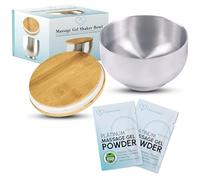 Platinum Nuru Massage Gel Powder and Bowl Set | 2 x Massage Powder 5g Sachet | 1 x 500ml Bowl | Ideal for Relaxing Nuru Massage | Tasteless, Colorless, Stain-Free