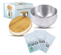 Platinum Nuru Massage Gel Powder and Bowl Set | 3 x Massage Powder 5g Sachet | 1 x 500ml Bowl | Tasteless, Colorless, Stain-Free | Made in Japan | Vegan