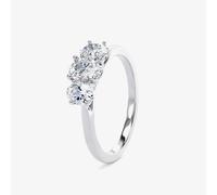 Platinum Oval Cut 1.00ct Diamond Trilogy Ring M3001-050-100-PT-G-SI1 P