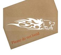 Platinum Place 1 x Bear Flame-Adhesive Vinyl Sticker-White onto Clear-Car Window Graphic Decal Sign Animal,Grizzly