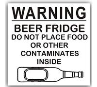 Platinum Place 1 x Beer Fridge-87x87mm,Black on White-Sticker,Sign,Notice,Warning,Joke,Trade,Work,Pint,Bar,Bottle
