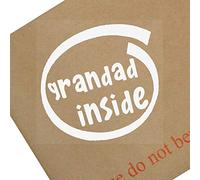 Platinum Place 1 x Grandad Inside-White onto Clear-87x87mm-Window,Car,Van,Sticker,Sign,Vehicle,Adhesive,Son,Dad,Relative,Grand,Father,Man,Old