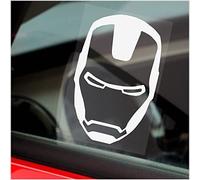 Platinum Place 1 x Iron Man Sticker Car Window Sign Internal 130x87mm White onto Clear Graphic