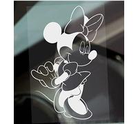 Platinum Place 1 x Minnie Mouse Standing Car Window Sticker White Vinyl Bumper Child Sign Minny