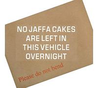 Platinum Place 1 x No Jaffa Cakes are left in this vehicle overnight-White onto Clear-Car Window Sticker-Self Adhesive Vinyl Sign