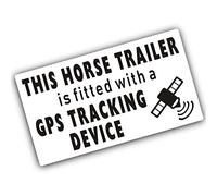 Platinum Place 1 x Sticker This Horse Trailer is Fitted with a GPS Tracking Device Warning Sign Horsebox Security Lorry Transport Tracker 140x80mm Black on White