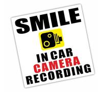 Platinum Place 1 x VC30E Smile In Car Camera Recording Sticker External CCTV Sign Van Lorry Truck Taxi Bus Mini Cab Minicab Vehicle Go Pro Decal Dashcam Label 100mm