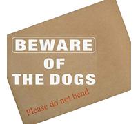 Platinum Place 1x Beware of the DOGS-Window Adhesive Vinyl Sticker-WHITE onto CLEAR-Security Warning Sign Label