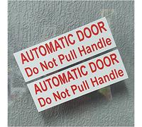 Platinum Place 2 x Automatic Door Do Not Pull Handle Stickers EXTERNAL Signs Taxi Hackney Mini Cab Minicab Bus Coach Red on White