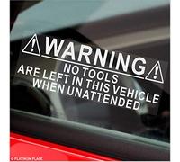 Platinum Place 2 x No Tools Are Left In This Vehicle When Unattended-130x50mm Window Security Stickers-Car,Van,Truck,Taxi,Mini Cab,Bus,Coach Signs