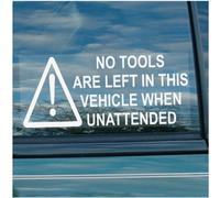 Platinum Place 2 x No Tools Are Left In This Vehicle When Unattended-200mm Window Security Stickers-Car,Van,Truck,Taxi,Mini Cab,Bus,Coach Signs