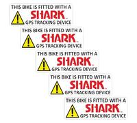 Platinum Place 5 x G51E Bike Security Stickers GPS Tracker Signs Shark Alarm Systems 30x87mm Tracking Device Warning Protected Mountain Bicycle Racing Bike Cycling Motorbike Motorcycle BMX