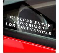 Platinum Place 5 x Keyless Entry is Disabled for this Vehicle Security Stickers-Warning-White onto Clear-Internal Window,Car,Van,Truck