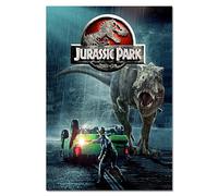 Platinum Place METAL Jurassic Park Tin Door Sign Aluminium Wall Art Plaque Movie TV Film Room Man Cave T-Rex Flare Design 2 Nearly A4 Size 280x190mm