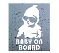 Platinum Place New 2016 Design-Internal Window Version-Cool Baby on Board- White-Funny Joke Carlos Hangover Novelty Car Sticker Sign Decal-Great Christmas Birthday Present Gift Gifts-Universal Fit