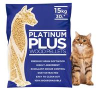Platinum Plus Cat Litter 30L Bag | Premium Natural Wooden Pellets- Odour Control - Biodegradable Wood Pellet - Dust Free Absorbent Woods - H