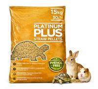 Platinum Plus Wheat Straw Pellets 30L | Phenol-Free Tortoise Substrate & Rabbit Litter | Natural Bedding for Reptiles & Small Animals | Dust-Extracted & Absorbent