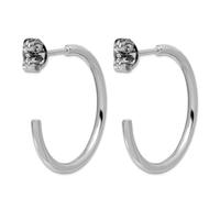 Platinum Polished 2x25.5mm Post C hoop Earrings 25.5x25.5mm Wide 2mm Thick-Hoop Earring for Women