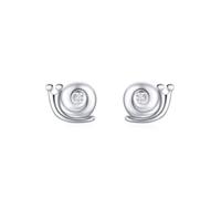 Platinum PT950 Snail Earrings for Women White Moissanite Stud-Earrings